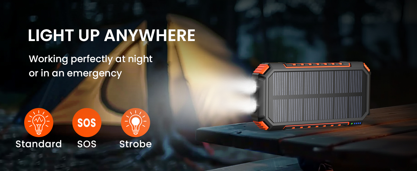 SOLAR POWRE BANK WITH LED FLASHLIGHT