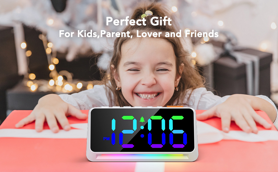 OCUBE Kids Alarm Clock,Loud Alarm Clock with Night Light,Big Digit