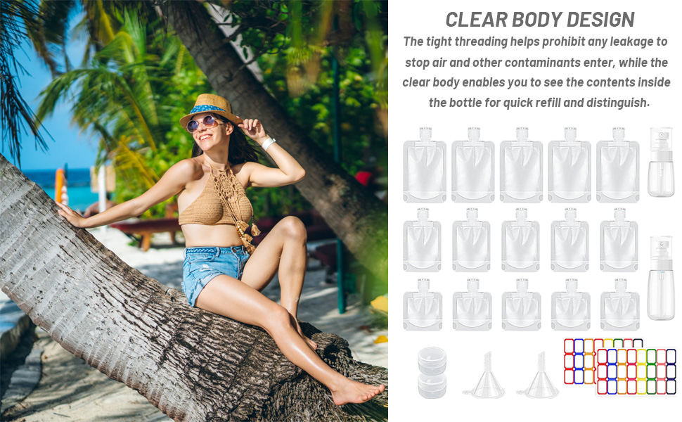 refillable travel pouches