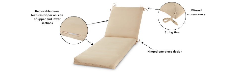 modern chaise lounge cushion features