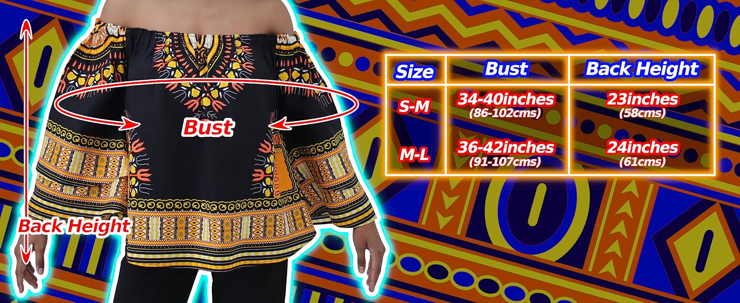 DA'IKI Dashiki Shirt,Women's Dashiki Blouse,African Tribal Caftan,Cotton Dashiki Top