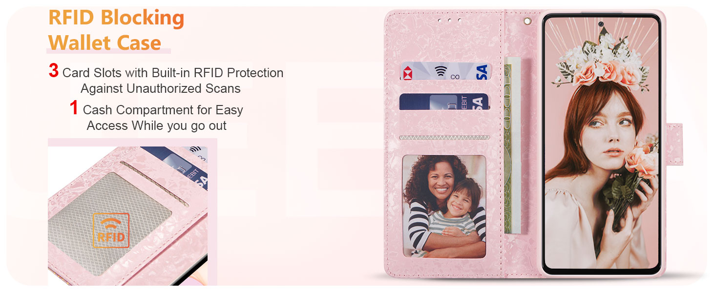 UEEBAI Wallet Case for Samsung Galaxy A15 4G/5G, PU Leather Phone Case Kickstand RFID Blocking Flip Case Card Slots Wrist Strap Relief Engraved Pattern Magnetic Closure Folio Case - Blue Butterfly 16 Premium PU Leather