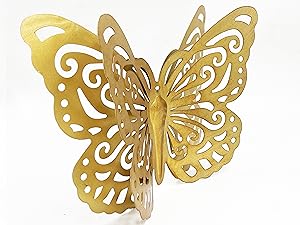 BUTTERFLY - acada92264④ Amazon.com: Remenna Gold Finish Metal Butterflies Wall Art