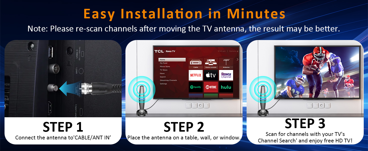 Antenna Tv Digital HD Indoor  hdmi antenna for smart tv  smart tv antenna for local channels