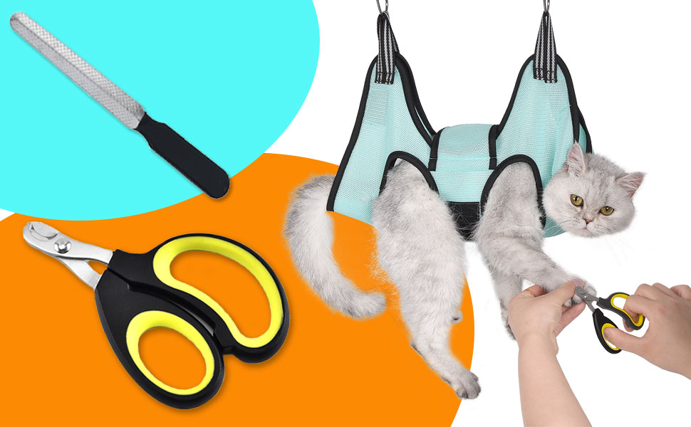 JDMYCYCQXF Cat Grooming Hammock Harness, Cat Holder for