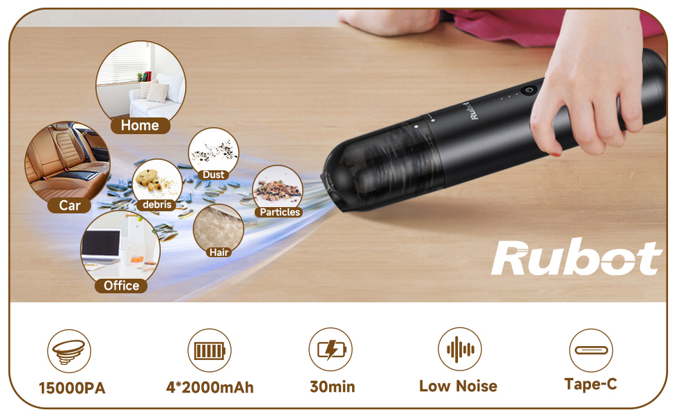 Rubot Car Vacuum Cleaner,Handheld Vacuum Cordless