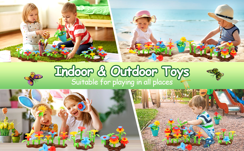 CUTE STONE Kids Gardening Tool Set, Garden Toys with Wheelbarrow