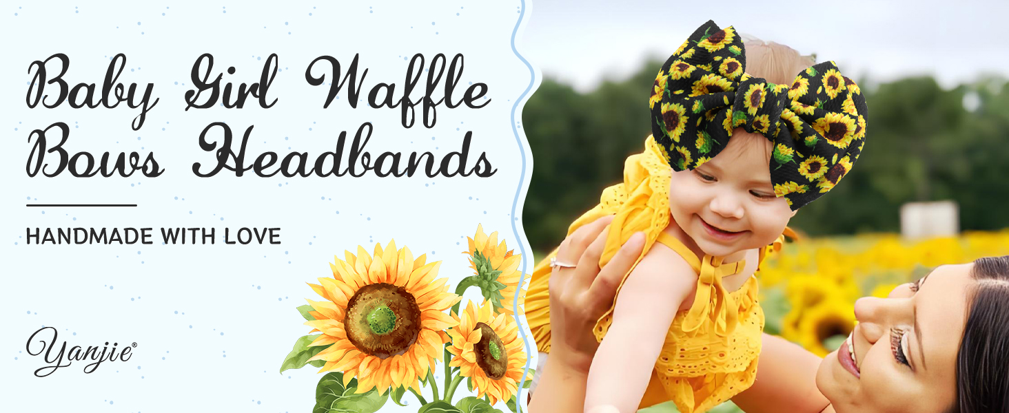 sunflower baby bow