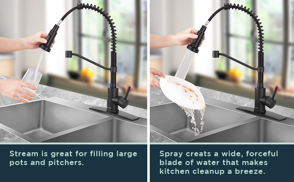 Review of FORIOUS Black Kitchen Faucet with Pull Down Sprayer, Single Handle Single Lever