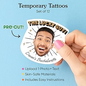 Custom Bachelorette Tattoo, Personalized Bacherlorette Tattoo, Fake Tattoos
