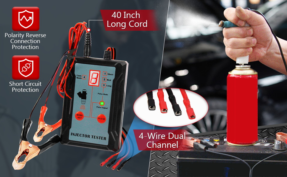 Fuel Injector Tester, Fuel Injector Cleaner Tools Kit 12V 8