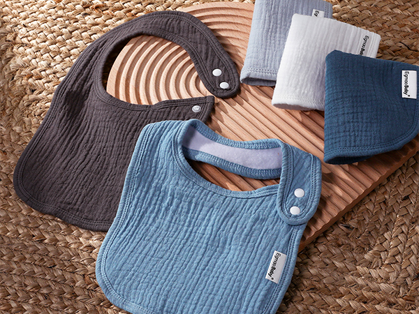5 pack muslin bibs