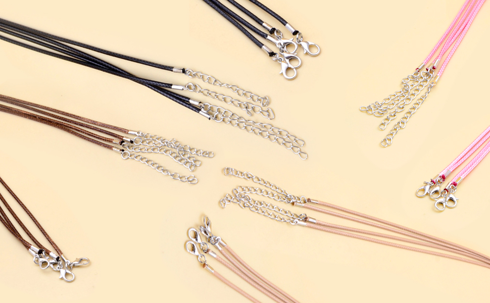 WillingTee 20 Colors 100pcs Necklace Cord for Jewelry