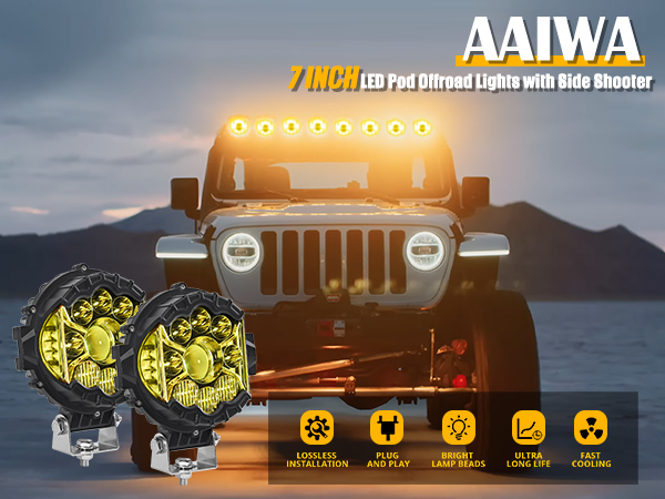 Amazon.com: AAIWA 7 Inch LED Light Pods, 80W Super Bright