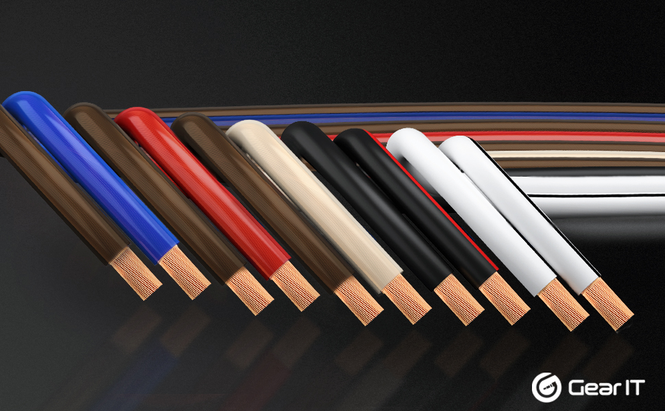 14 Gauge Car Speaker Wire, GEARit Pro Series (100 Feet, Soft Touch