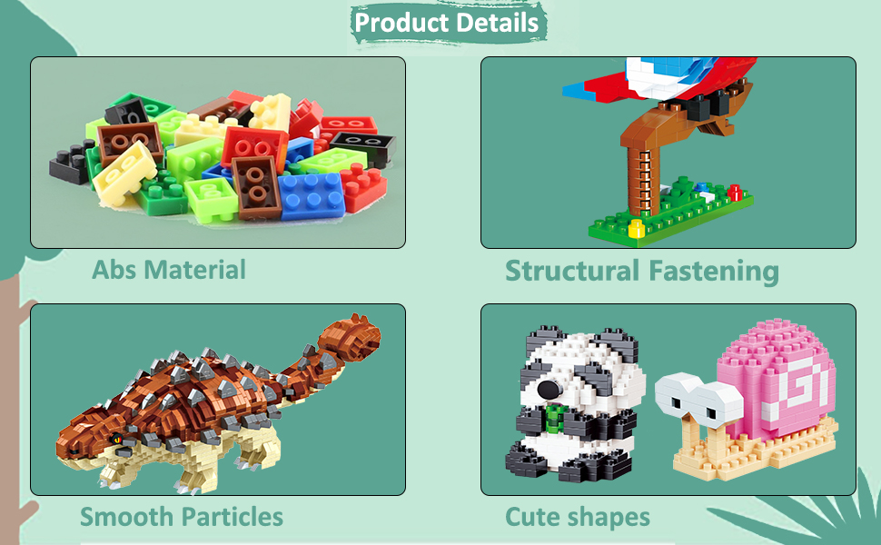 NOOLY Kids Adult Animal Micro Building Blocks Set for Home and Office Decoration KLJM-10 ((Panda eat Bamboo,239PCS) 18 3