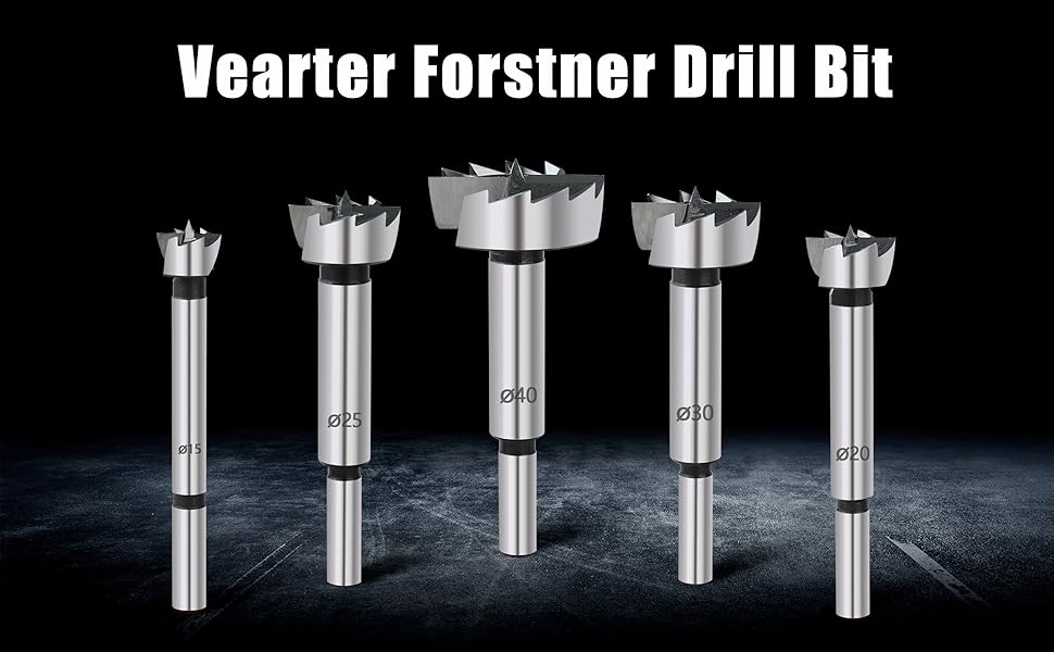 Vearter 16PCS Forstner Drill Bit Set, 654mm High Carbon Steel Multi