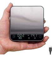 MiiCoffee Minipress Coffee Scale, Auto Timer for Espresso and Pour-Over Coffee, Aluminum Body & G...
