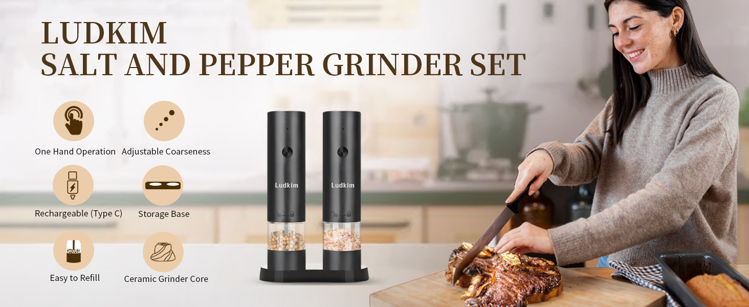 electric pepper salt mills set
