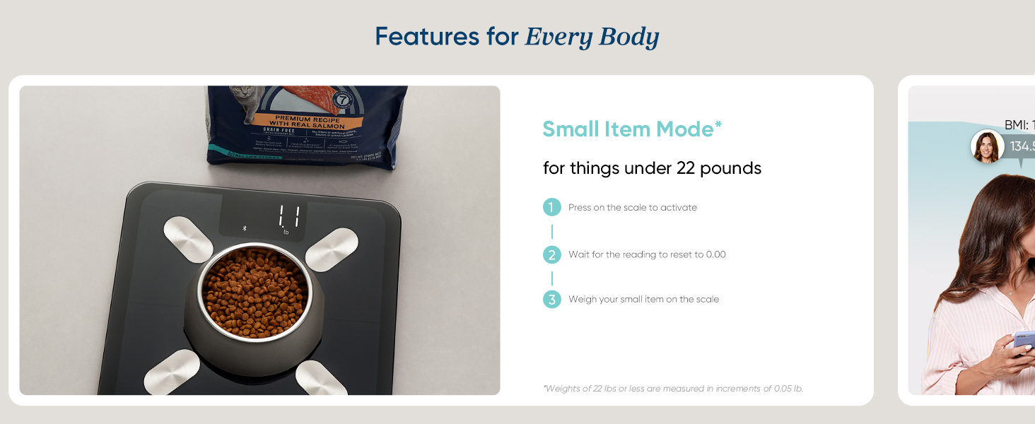 small item mode for things under 22 pounds