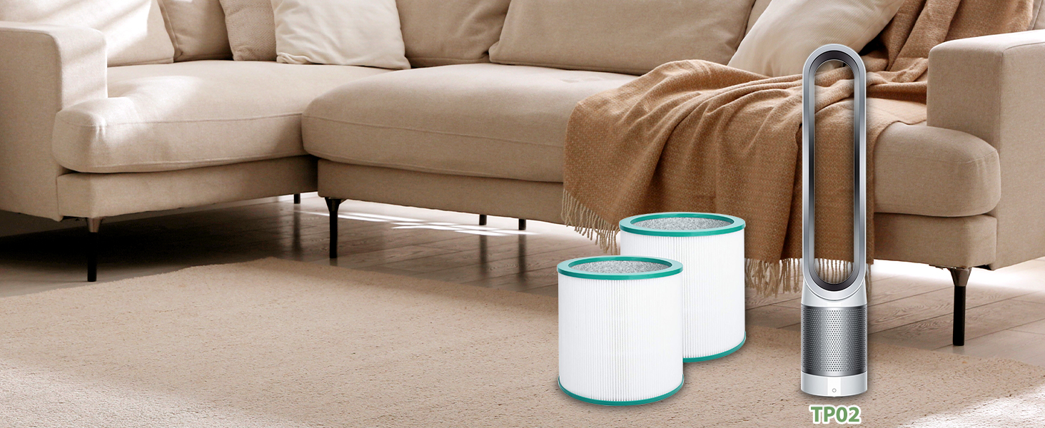 2Pack TP02 TP01 Filter Replacement for Dyson Pure Cool TP01, TP02, BP01 Purifying