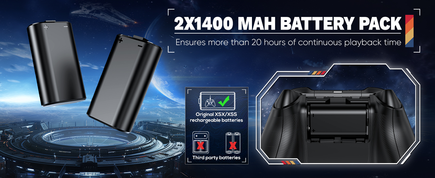 2 x 1400mah batteries