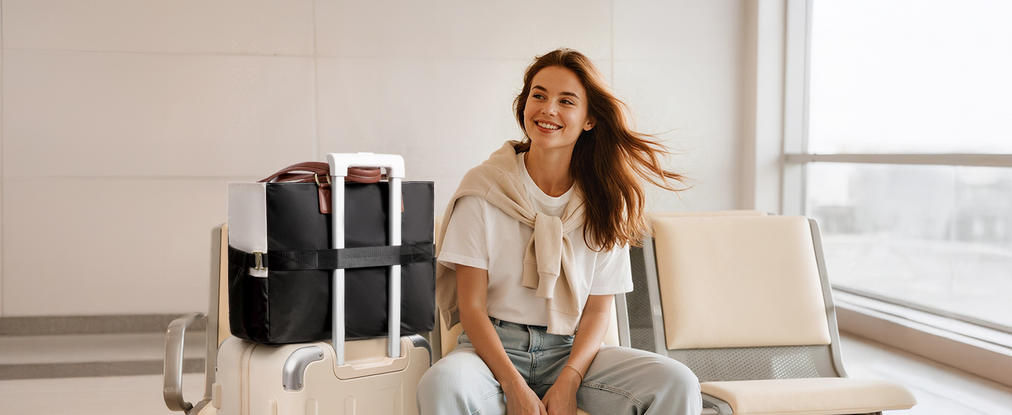 LOVEVOOK Teacher Tote Bag for Women, Work Bags Laptop Bag with Large Cup Holder