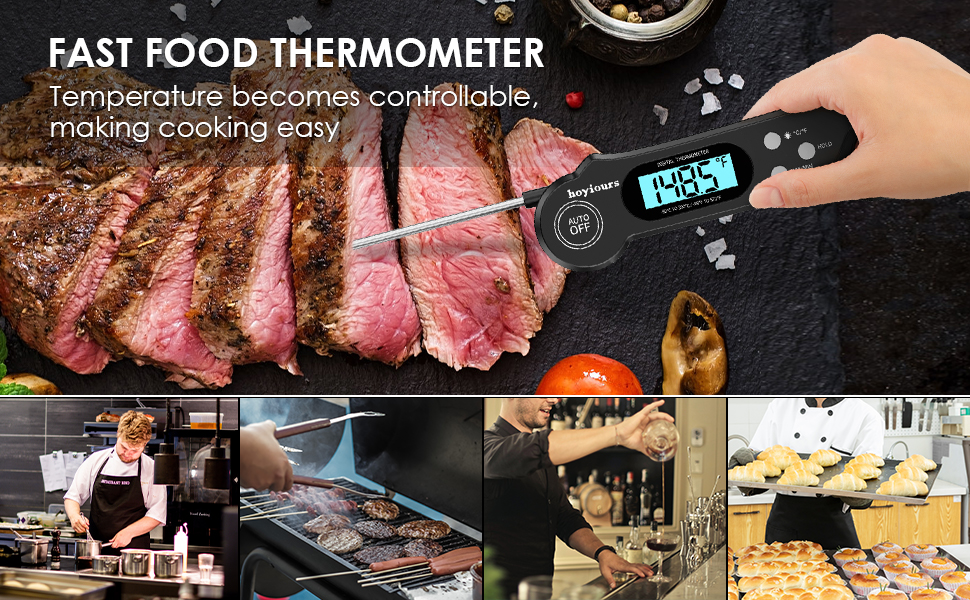 hoyiours Meat Thermometers, Digital Instant Read Meat Thermometer with
