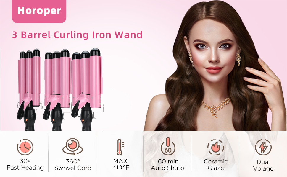 3 Barrel Curling Iron Wand