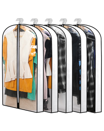 YYDSLEE 4" Gusset Clear Garment Bags for Hanging Clothes