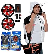 最強冷風服　ファン付きベスト2.8H急速満充電　男女兼用IP45防水　新品未開封 Amazon.co.jp: 【2025最強爆風 32V超高出力 体感-15℃】 空調冷風