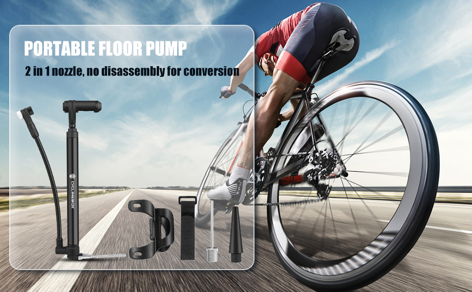 Diyife Bike Pump, 120PSI Aluminum Alloy Mini Bicycle Pump with Hose