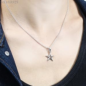 Amazon | 新宿銀の蔵 シンプル スター ペンダントトップ