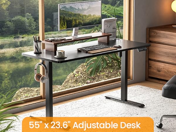 standing desk 55 inch black
