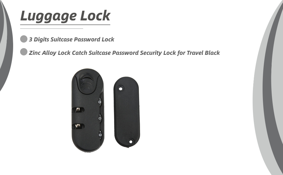 VGEBY Luggage Lock, 3 Digits Suitcase Password Lock Zinc Alloy Lock Catch Suitcase Password