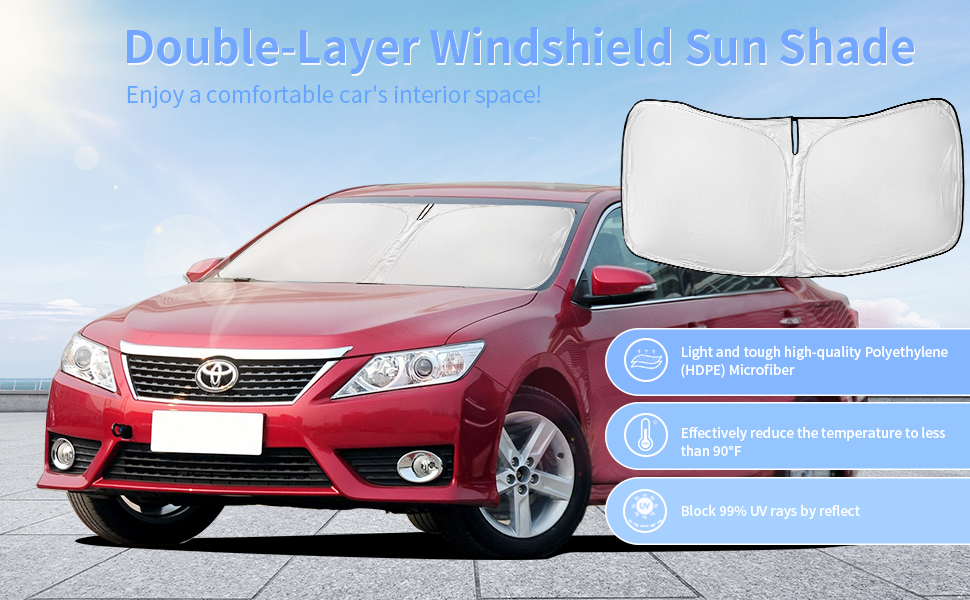 for Toyota Camry Sun Shade Sunshade Windshield Cover 4
