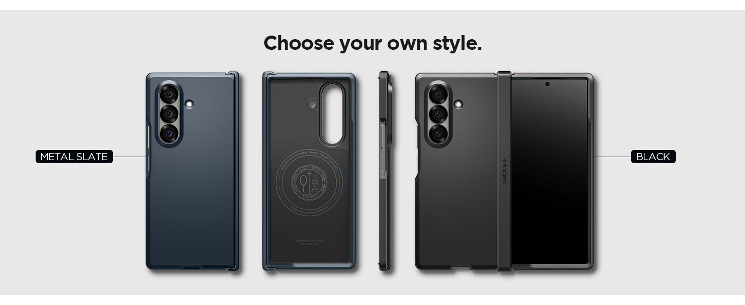 Choose your own style.  Black or Metal Slate