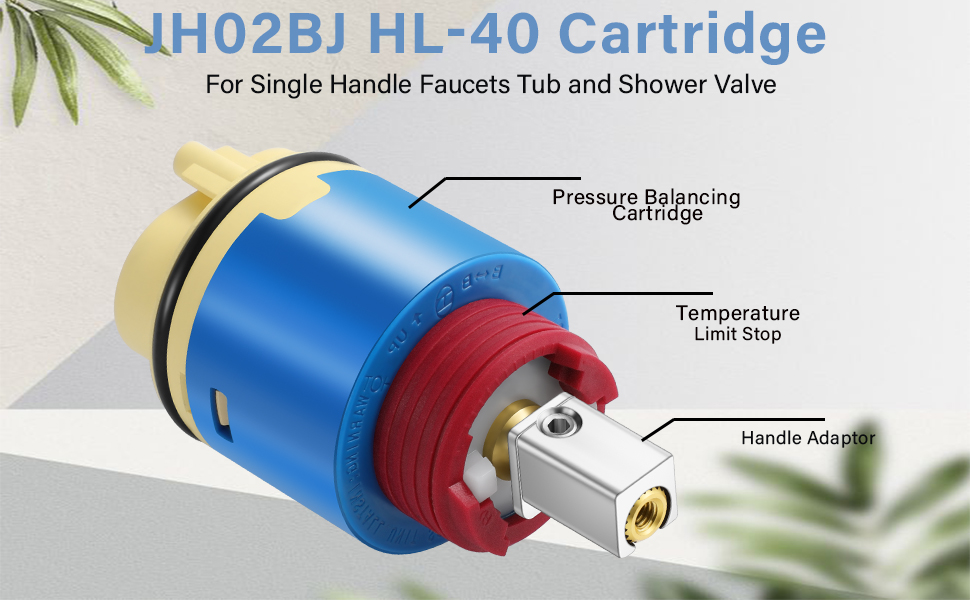 Vayolli JH02BJ HL40 Ceramic Pressure Balance Cartridge, 40mm Shower