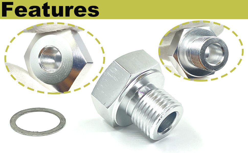 M16 1.5 Adapter to 1/8 NPT Oil Pressure Sensor Adapter Oil