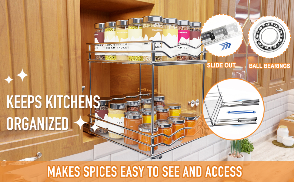 Cooklux Pull Out Spice Rack Organizer for 9 Inch