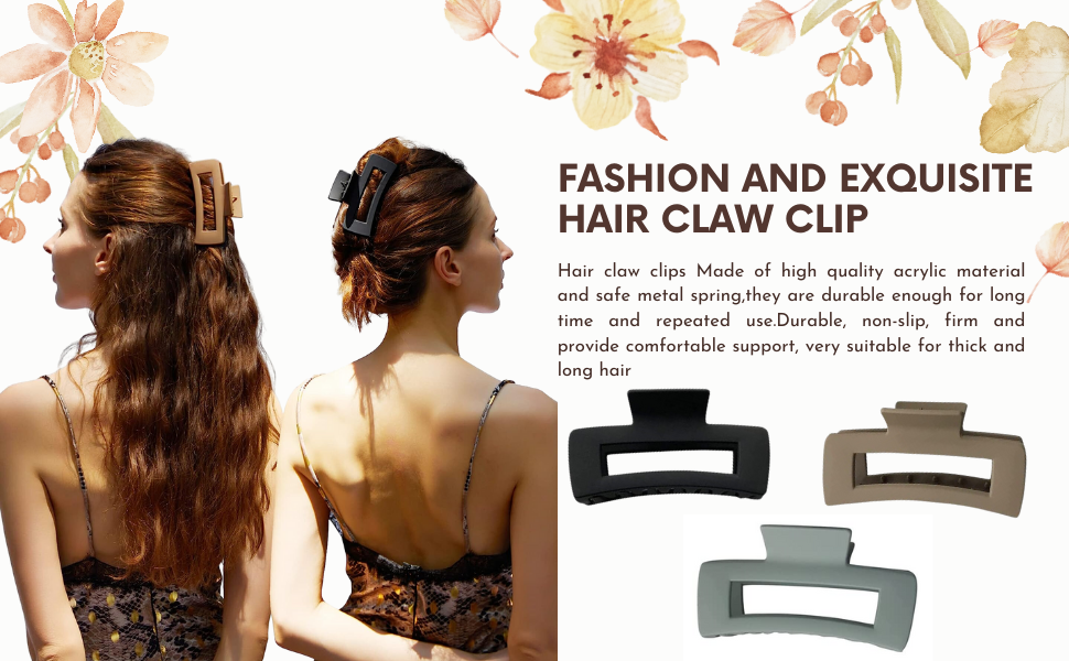 Aliba Collection 4 PCS Hair Claw Clips, Claw Clips for Thick Hair