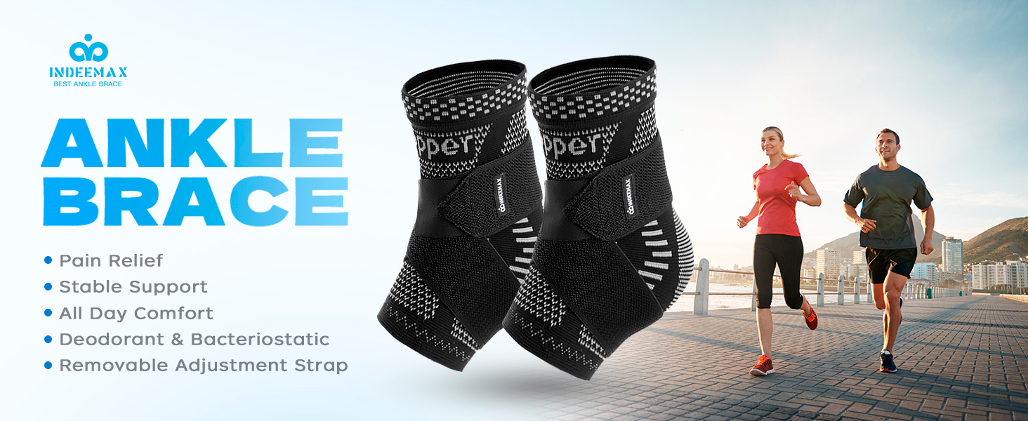 Ankle Brace for Sprained Ankle Compression Sleeve Copper Infused Ankle Support Brace for Women Men