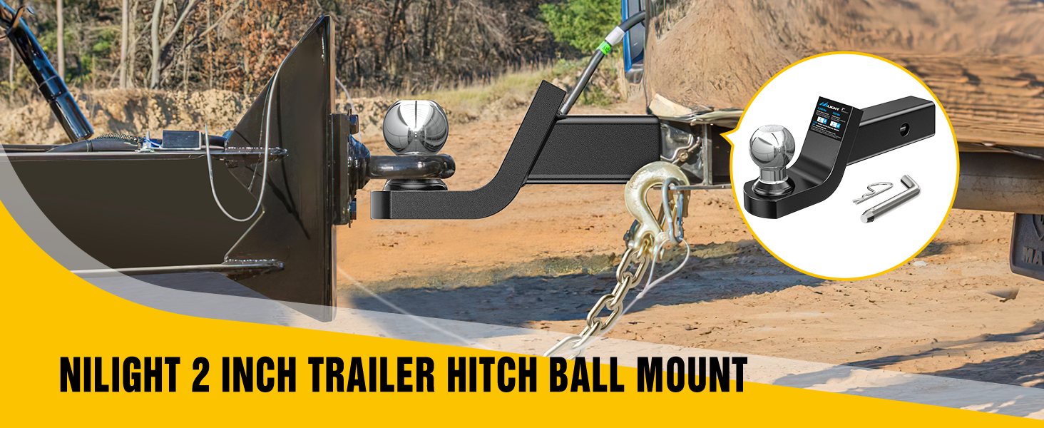 NIlight Fusion Trailer Hitch Mount with 2 Inch Trailer Ball