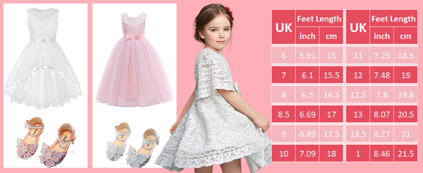 Girl Sandals Glitter Princess Shoes Dress Up Bling Bowknot Flats Comfort Mary Jane Dance