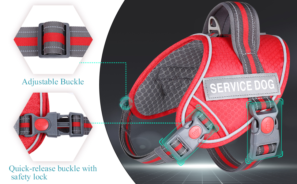 VIVAGLORY Service Puppy Vest Harness, No Pull Easy On