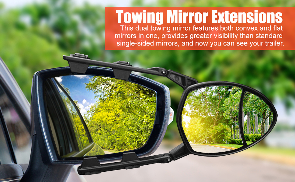 Jiakalamo Caravan Towing Mirrors,Adjustable Angle Caravan Wing Mirror Extensions,External Long
