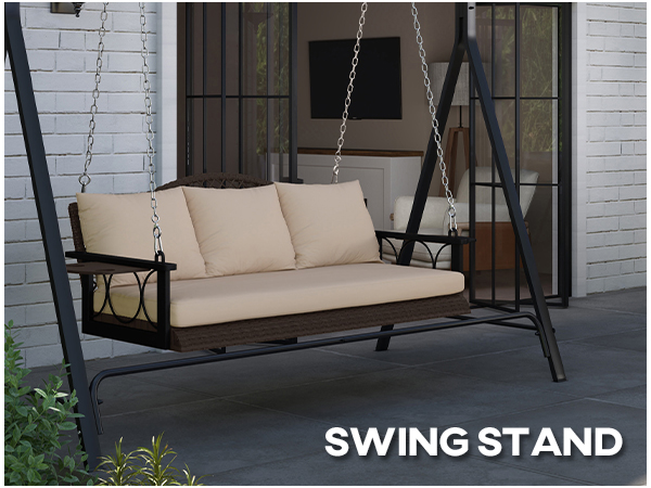 Amazon.com : Outsunny 3 Person Wicker Porch Swing Chair