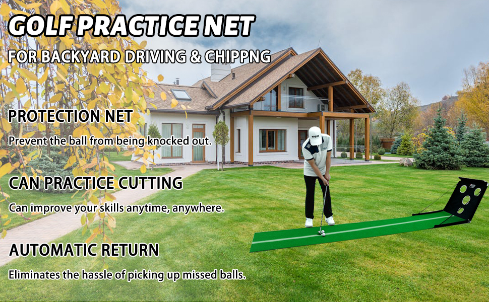 PGM Golf Putting Mat, Golf Nets for Backyard Driving with