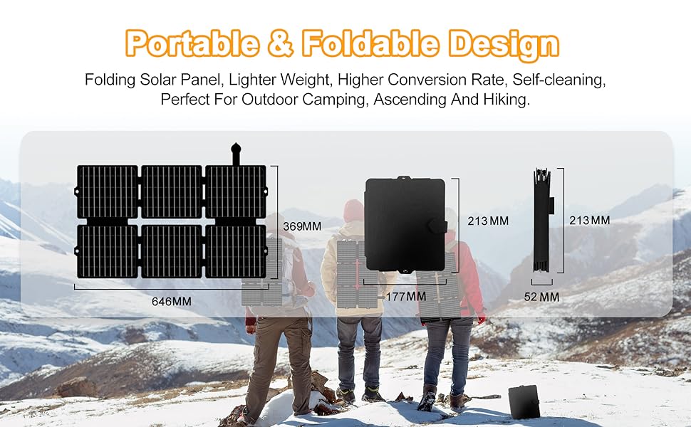 Portable Solar Panel Charger with 6 Fold Panels