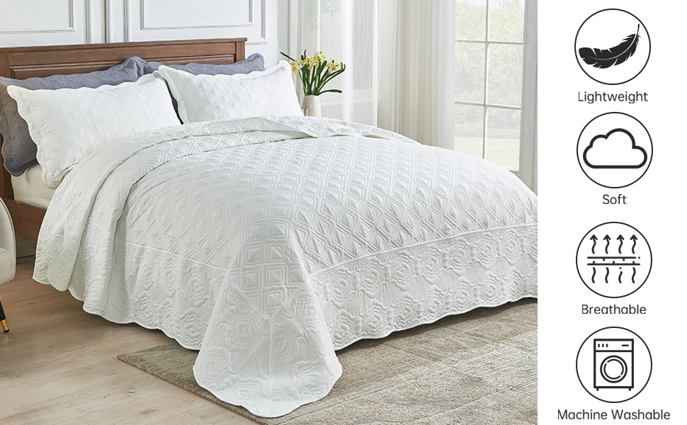 SUCHBED California King Bedspread Set Oversized King